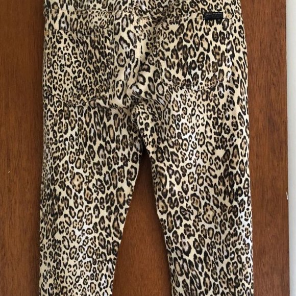 7 For All Mankind Sz 29 Waist, Dk Brown/Black & Tan Cheetah print,  skinny jeans - Picture 3 of 13